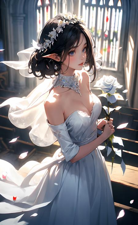 18990-494542785-masterpiece, best quality, solo, 1girl, elf bride, white flowing bridal dress, (rose petals_1.3), church, sunbeam, volumetric li.png